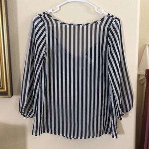 Striped bow back top